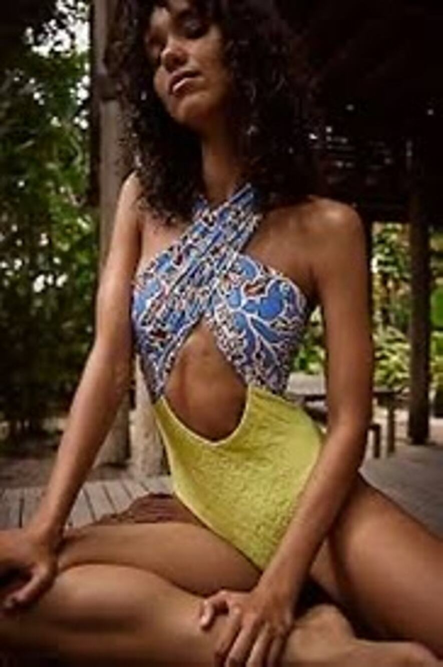 Free People Free-Est Tie-Front One-Piece Swimsuit Minced Quince XS NWT $168